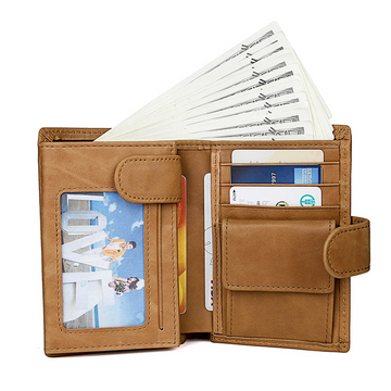 Cowhide RFID Leather Wallets for Men 8129-Leather Wallets-Brown-Free Shipping Leatheretro