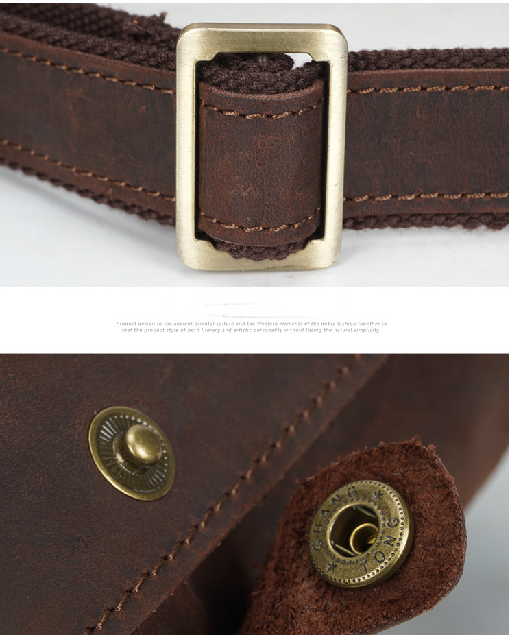 Vintage Men's Leather Crossbody Bucket Bags M001-Leather Women Bags-Dark Brown-Free Shipping Leatheretro