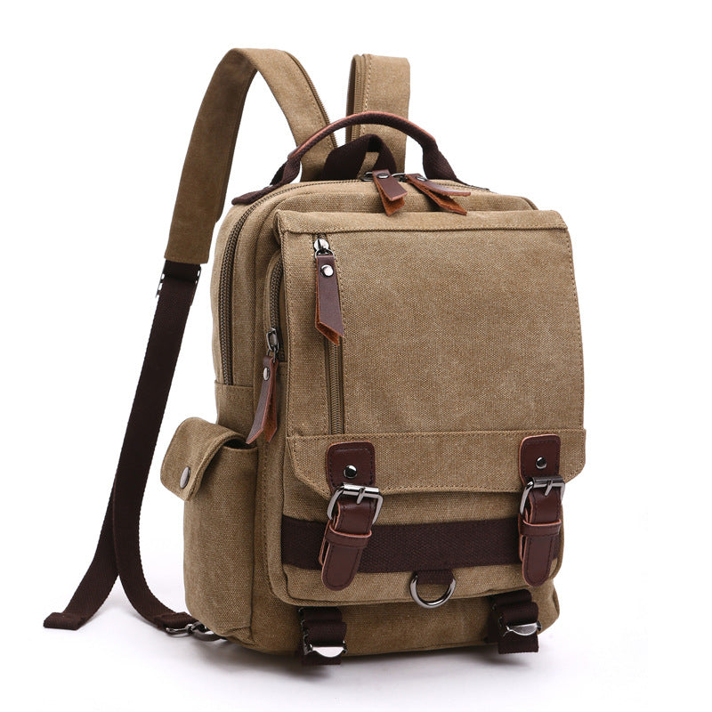 Men's Outdoor Traveling Backpack for Men and Women 8596-Backpacks-One Shoulder-Coffee-Free Shipping Leatheretro