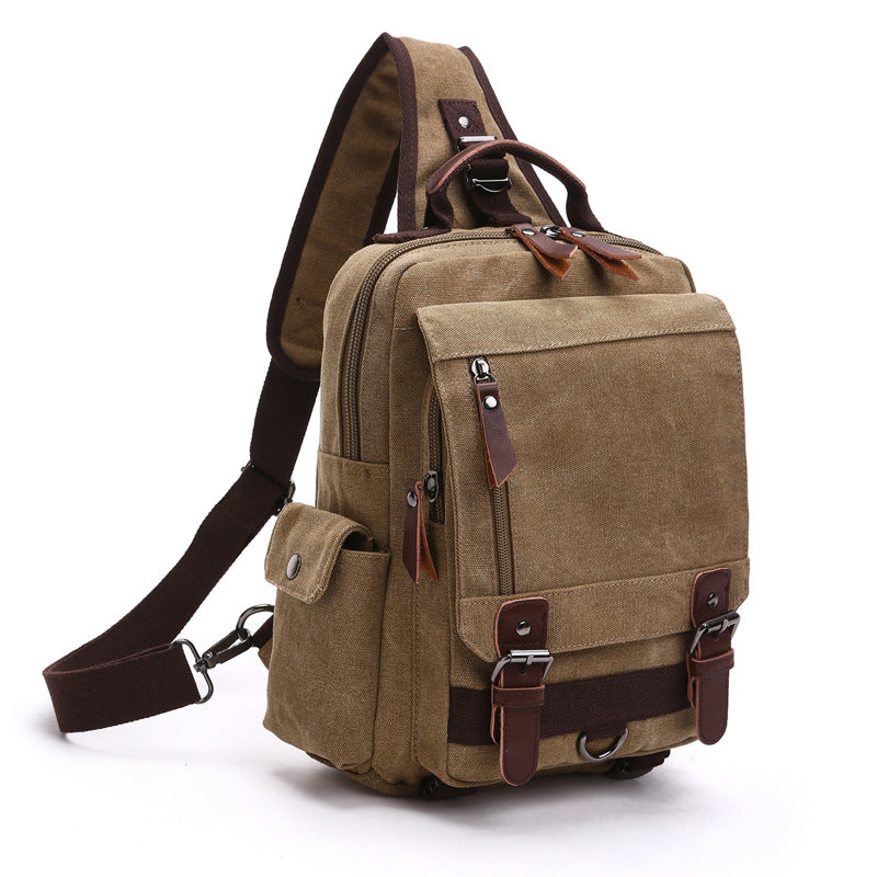 Men's Outdoor Traveling Backpack for Men and Women 8596-Backpacks-One Shoulder-Coffee-Free Shipping Leatheretro