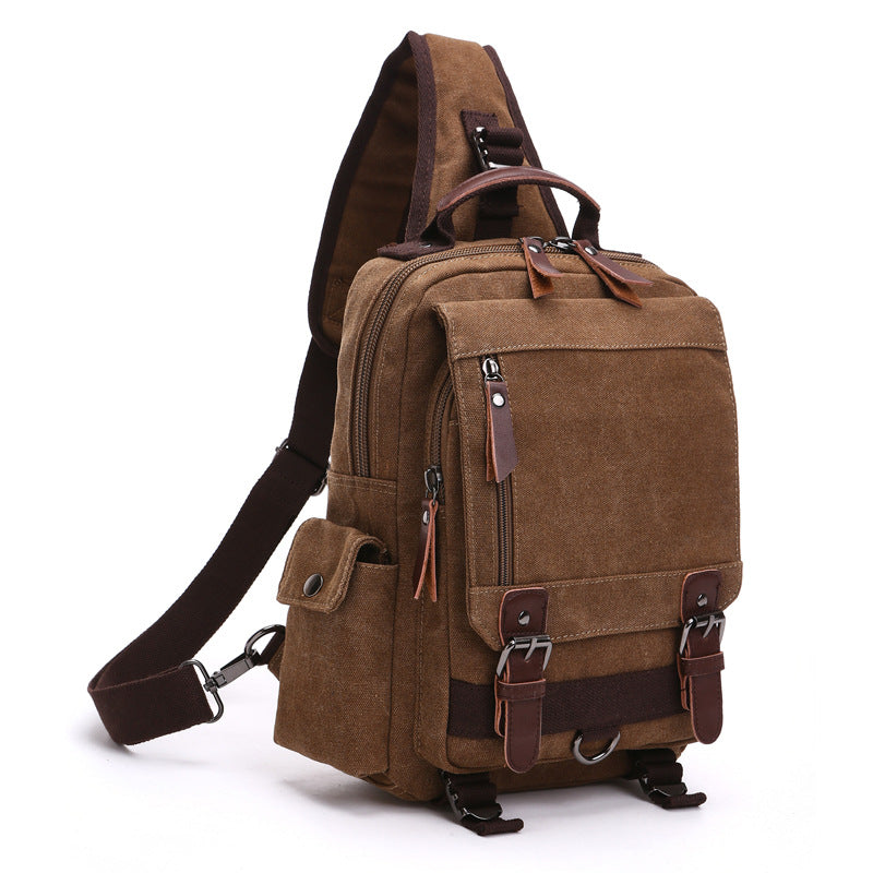Men's Outdoor Traveling Backpack for Men and Women 8596-Backpacks-One Shoulder-Coffee-Free Shipping Leatheretro