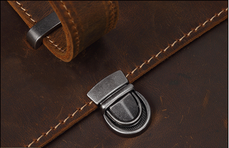 Vintage Crazy Horse Leather Business Briefcase Laptop J6148-Leather Briefcase-Dark Coffee-Free Shipping Leatheretro