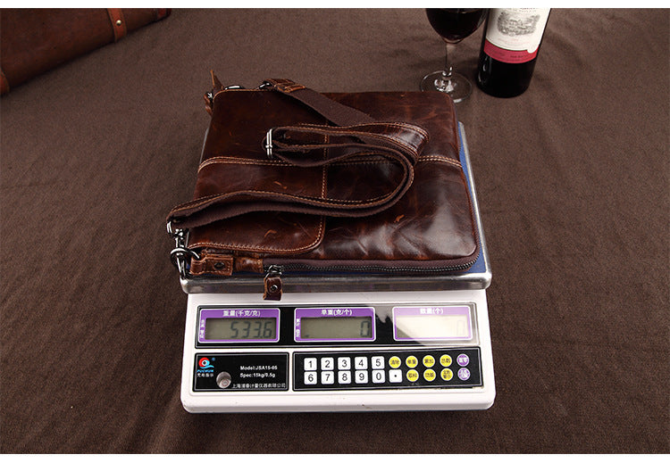 Casual Vintage Men's Leahter Crossbody Bag for IPad 5217-Leather Bags For Men-Coffee-Free Shipping Leatheretro