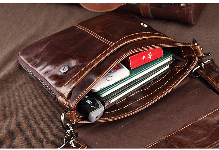 Casual Vintage Men's Leahter Crossbody Bag for IPad 5217-Leather Bags For Men-Coffee-Free Shipping Leatheretro