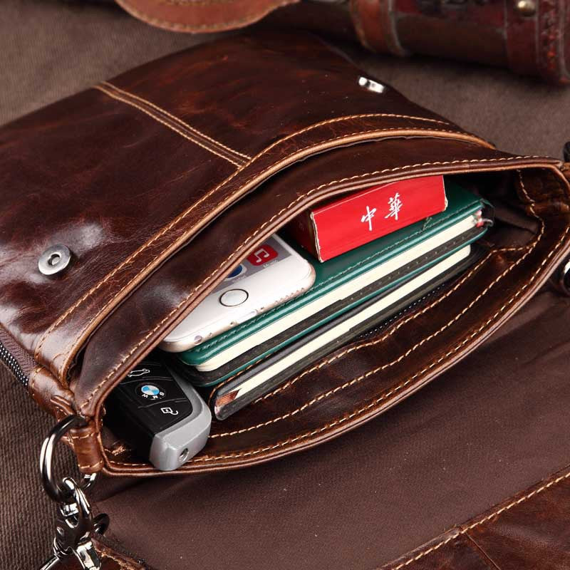Casual Vintage Men's Leahter Crossbody Bag for IPad 5217-Leather Bags For Men-Coffee-Free Shipping Leatheretro