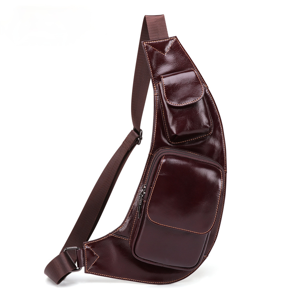 Retro Leather Chest Bags J6454-Leather Chest Bag-Coffee-Free Shipping Leatheretro