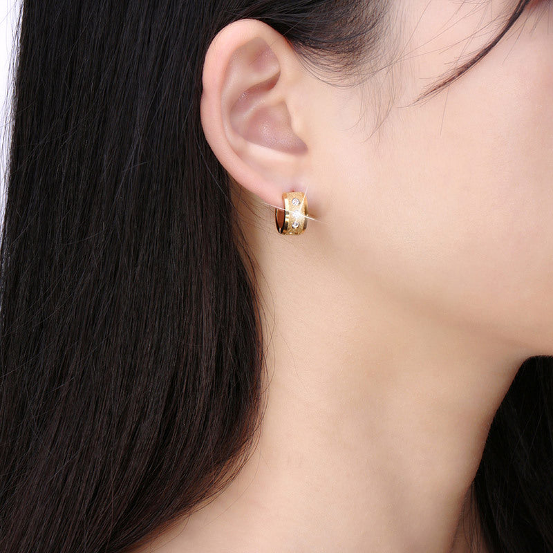 Stainless Steel Women Hook Earrings-Earrings-Golden-Free Shipping Leatheretro