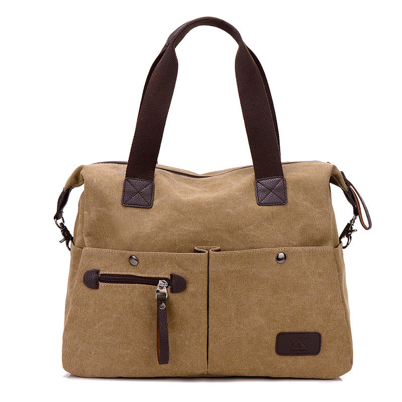 Vintage Large Traveling Crossbody Canvas Bags 1111-Handbags-Khaki-Free Shipping Leatheretro
