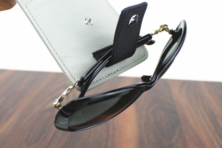 Leather Car Sun Visor Case for Tickets or Glasses Y523-Gray-Free Shipping Leatheretro