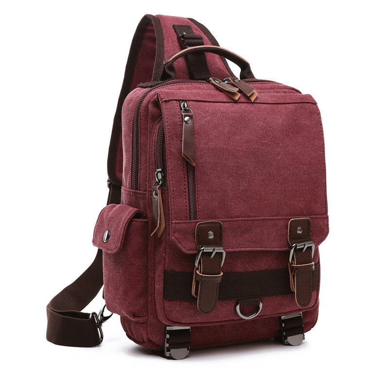 Men's Outdoor Traveling Backpack for Men and Women 8596-Backpacks-One Shoulder-Coffee-Free Shipping Leatheretro