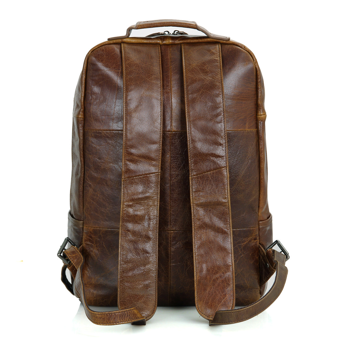 Vintage Large Storage Cowhide Leather Backpack 7347-Backpacks-Coffee-Free Shipping Leatheretro