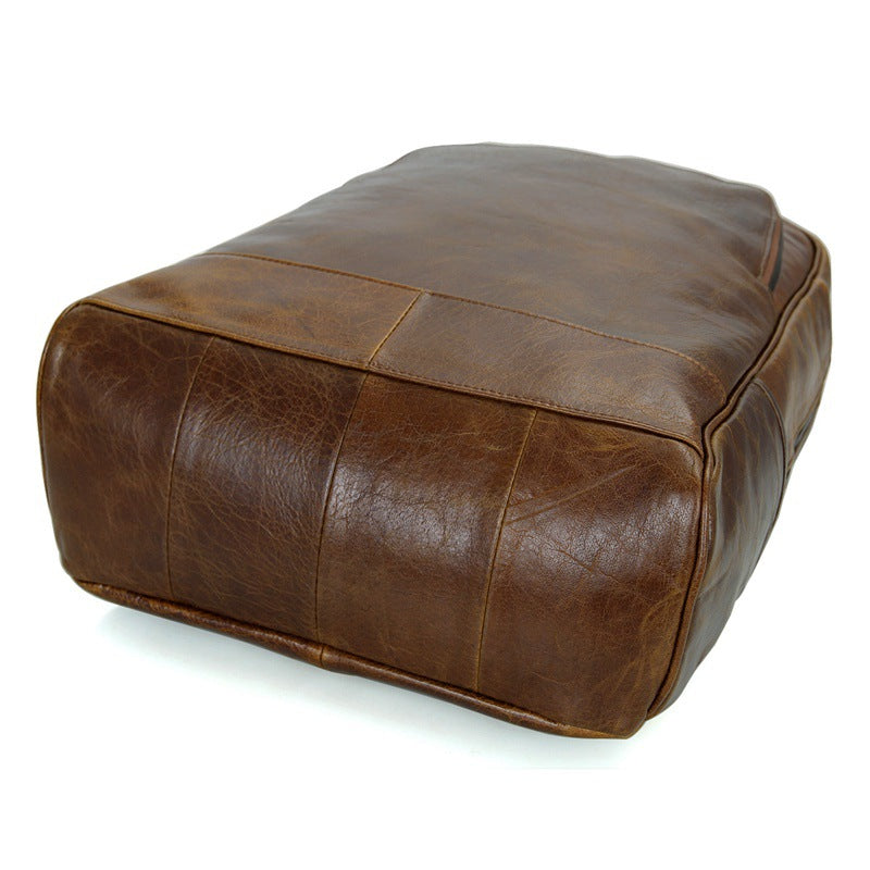 Vintage Large Storage Cowhide Leather Backpack 7347-Backpacks-Coffee-Free Shipping Leatheretro