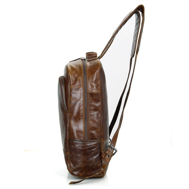 Vintage Large Storage Cowhide Leather Backpack 7347-Backpacks-Coffee-Free Shipping Leatheretro