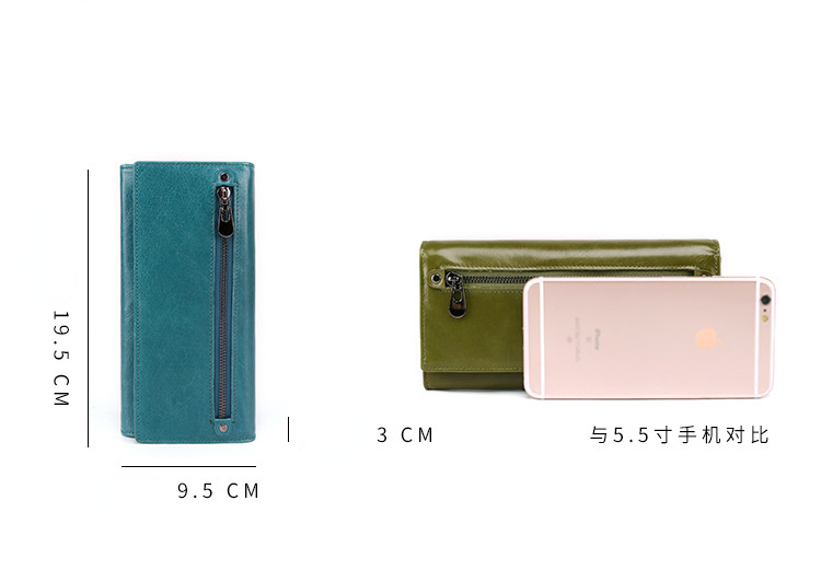 Women Fashion Multi Functional Leather Wallet 9366-Leather Wallet-Green-Free Shipping Leatheretro