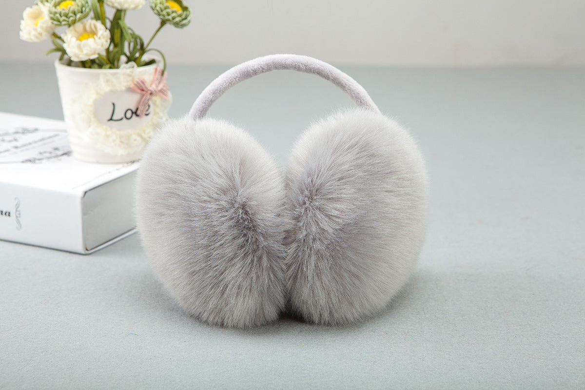 Warm Artifical Fox Fur Ear Gloves Earmuffs-earmuffs-Khaki-Free Shipping Leatheretro