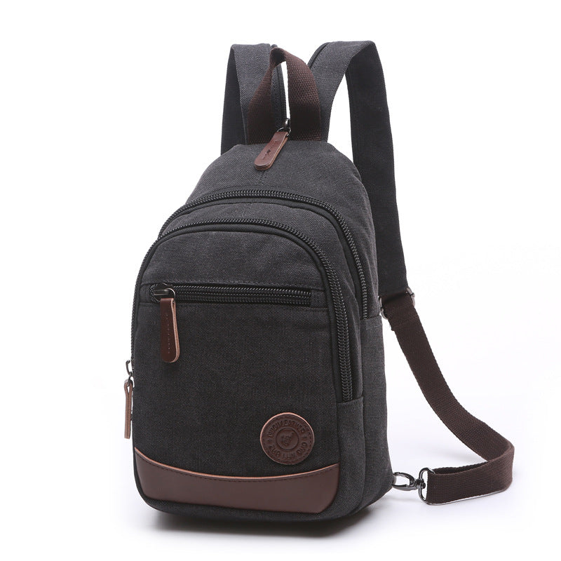 Casual Daily Canvas Backpack for Women and Men 8852-Backpacks-Black-Free Shipping Leatheretro