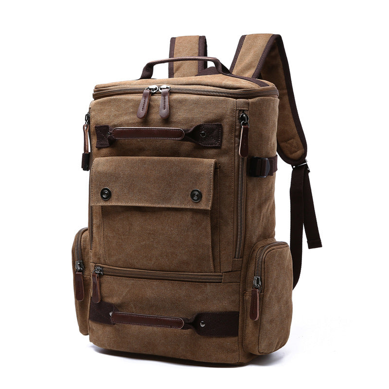 Men's Sports Outdoor Traveling Canvas Backpack 8831-Backpacks-Coffee-Free Shipping Leatheretro