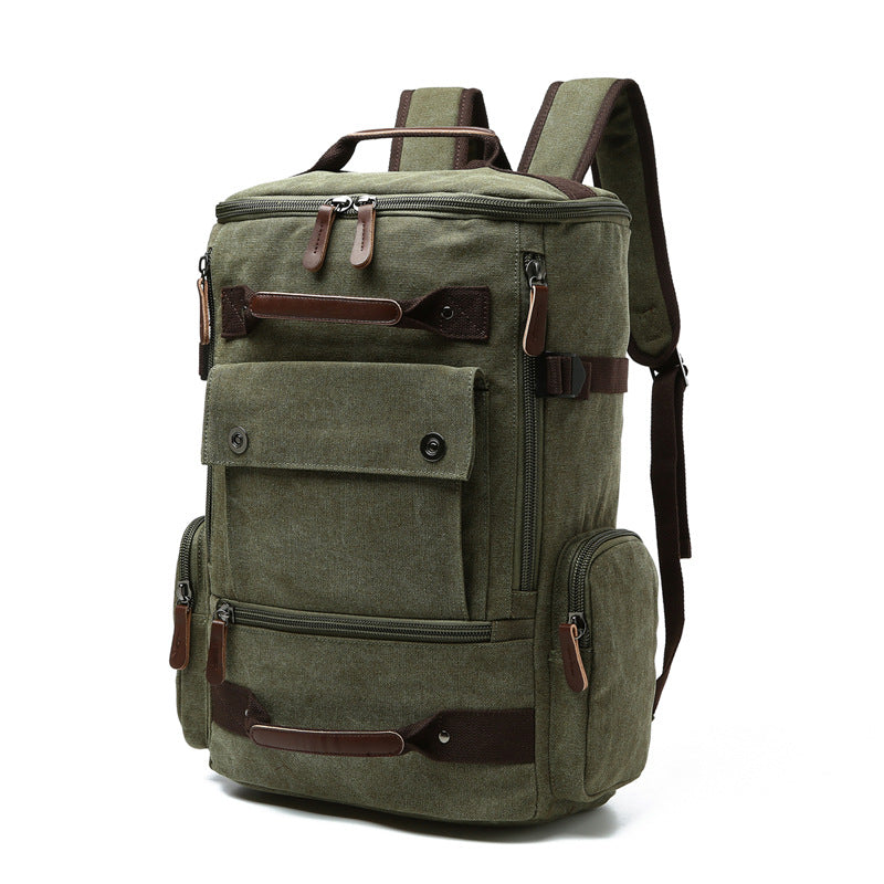 Men's Sports Outdoor Traveling Canvas Backpack 8831-Backpacks-Army Green-Free Shipping Leatheretro
