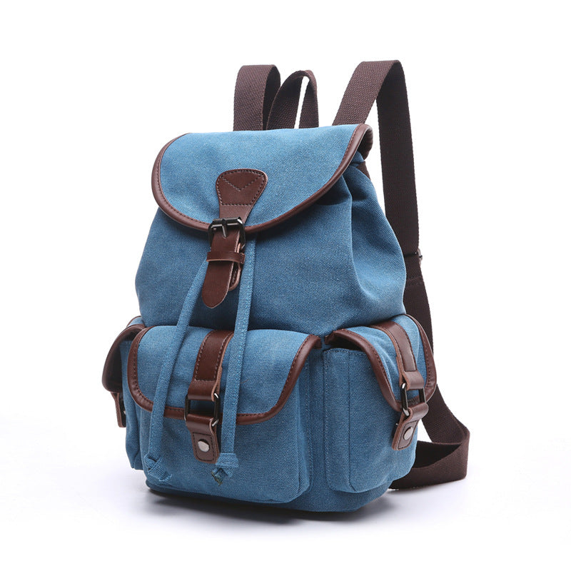 Outdoor Canvas Ruchsack Backpack for Women 8092-Backpacks-Sky Blue-Free Shipping Leatheretro