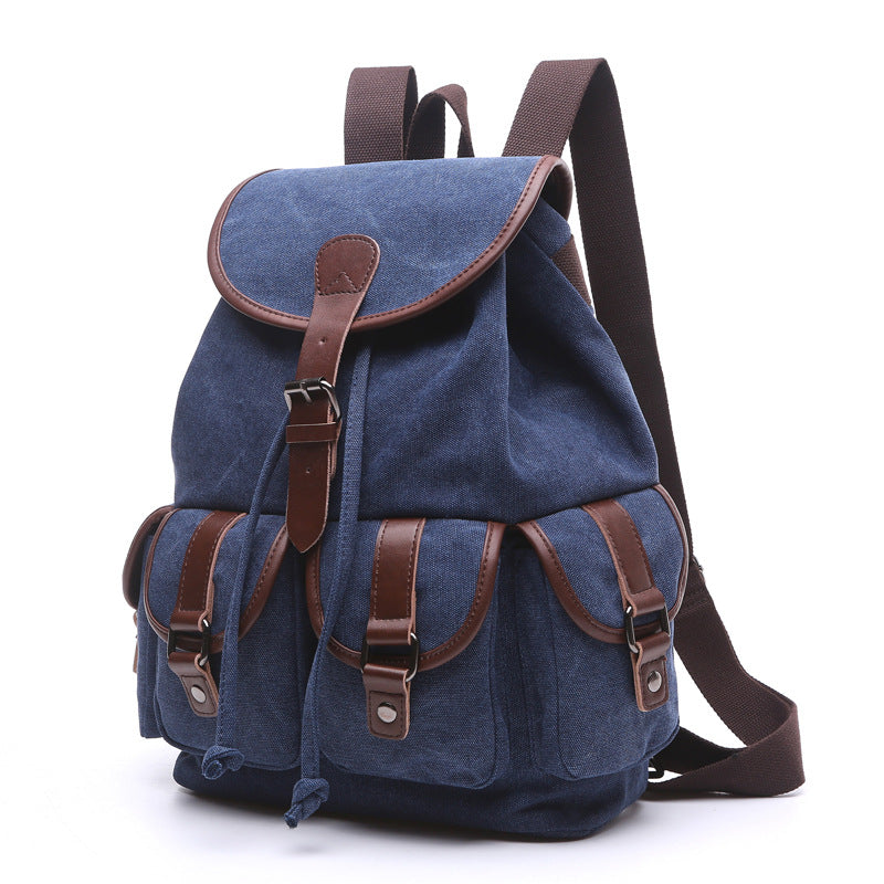 Outdoor Canvas Ruchsack Backpack for Women 8092-Backpacks-Sky Blue-Free Shipping Leatheretro