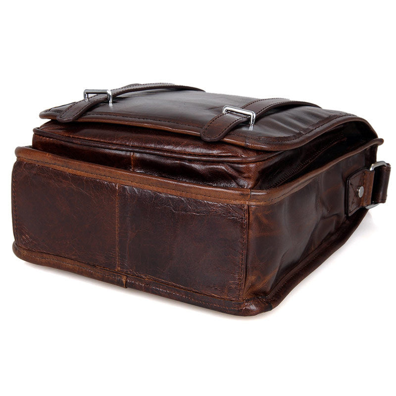 Vintage Cowhide Leather Ipad Shoulder Bags 7109-Handbags-Dark Brown-Free Shipping Leatheretro