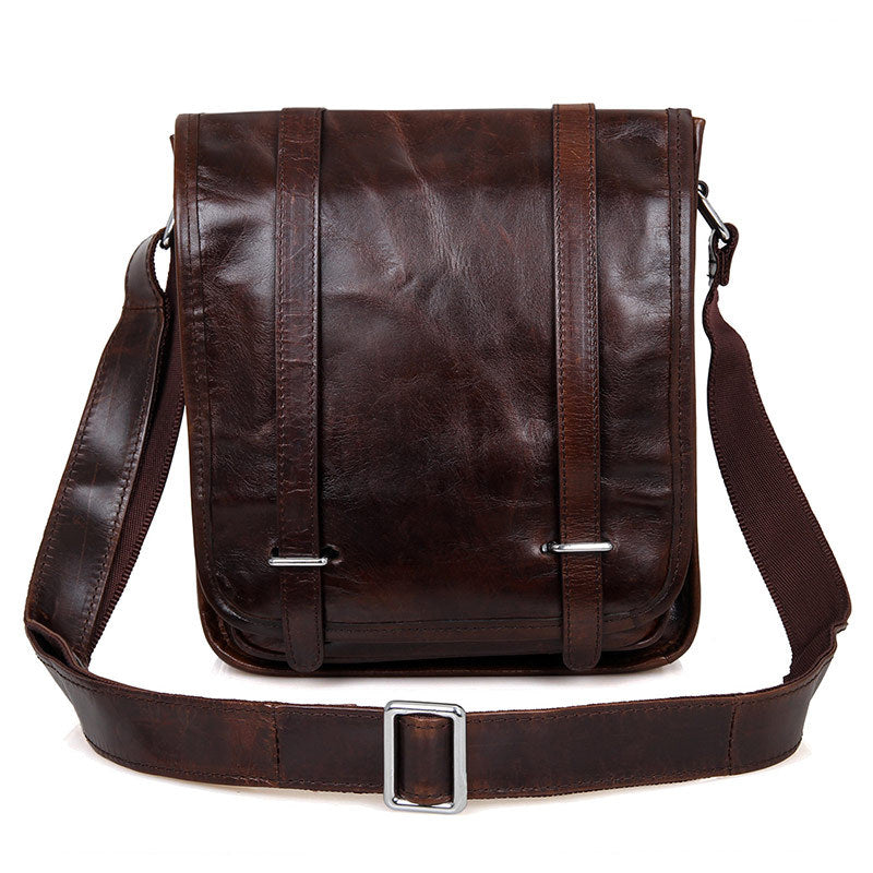 Vintage Cowhide Leather Ipad Shoulder Bags 7109-Handbags-Dark Brown-Free Shipping Leatheretro