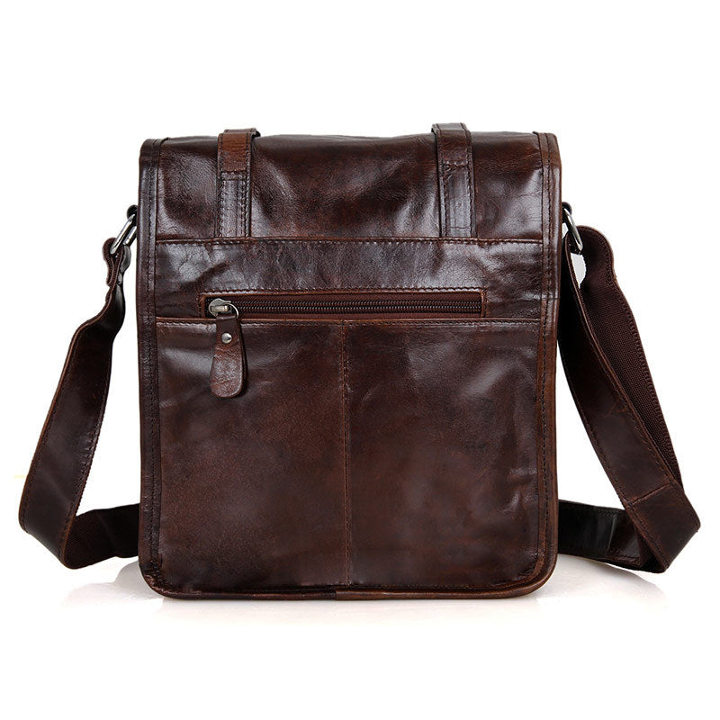 Vintage Cowhide Leather Ipad Shoulder Bags 7109-Handbags-Dark Brown-Free Shipping Leatheretro