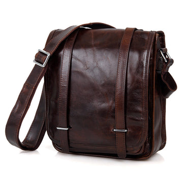 Vintage Cowhide Leather Ipad Shoulder Bags 7109-Handbags-Dark Brown-Free Shipping Leatheretro