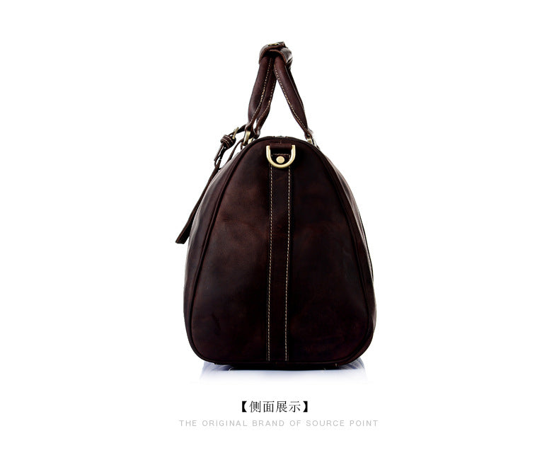 Retro Leather Portable Travel Duffle Bags D-8016-Leather Duffle Bags-Dark Brown-Free Shipping Leatheretro