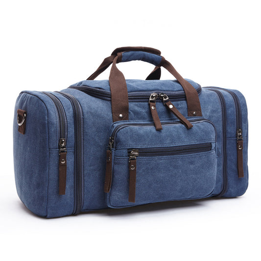 Casual Canvas Large Capacity Weekend Duffle Bags 8842-Duffel Bags-Dark Blue-Free Shipping Leatheretro