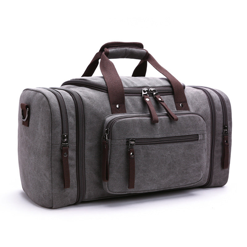 Casual Canvas Large Capacity Weekend Duffle Bags 8842-Duffel Bags-Gray-Free Shipping Leatheretro