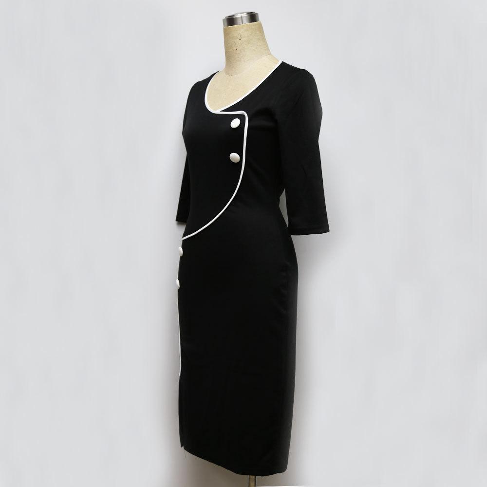 Sexy Women Deep V Neck Split Pencil Dresses-Office Dresses-Green-S-Free Shipping Leatheretro