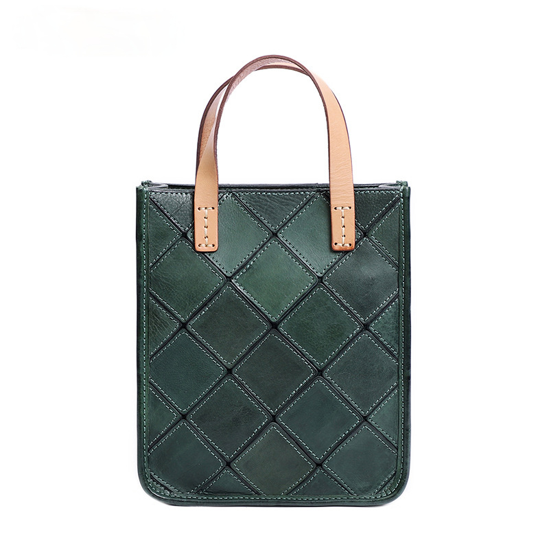 Hot Women Shoulder Split Joint Leather Small Handbag J8787-Leather Women Bags-Green-Free Shipping Leatheretro