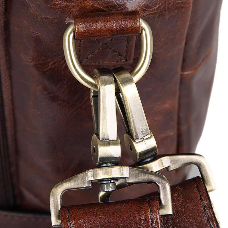 Men's Business Leather Packback Bags D7026-Leather Briefcase-Brown-Free Shipping Leatheretro