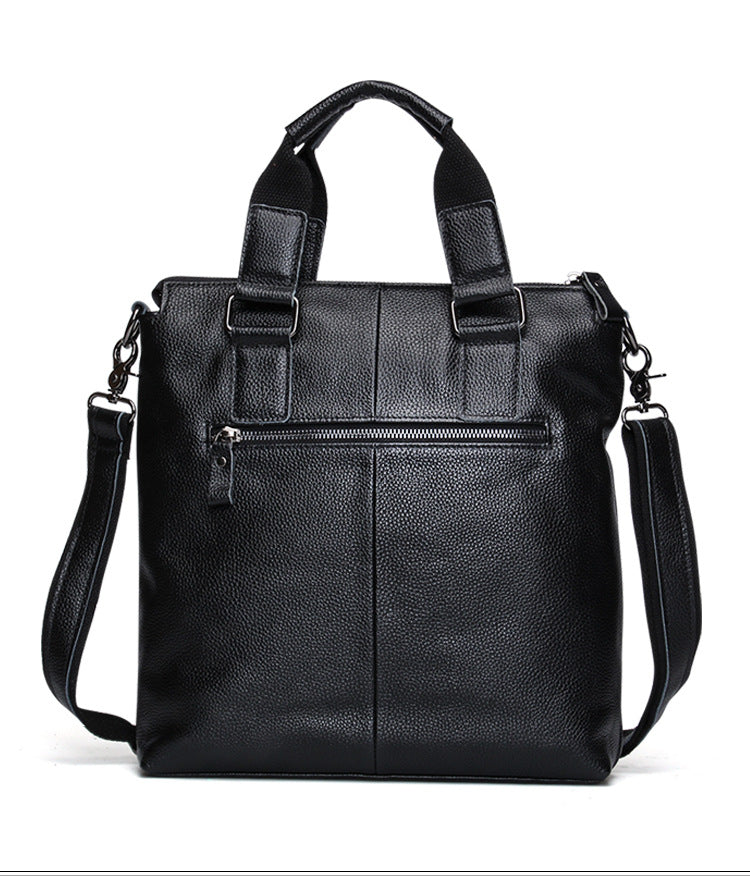 Black New Men Shoulder Leather Business Bags JB259-Leather Briefcase-Black-Free Shipping Leatheretro