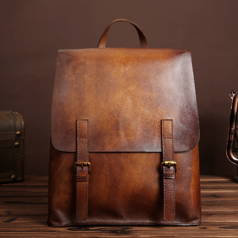Casual Vintage Leather Backpack 8841-Leather Backpack-Coffee-Free Shipping Leatheretro