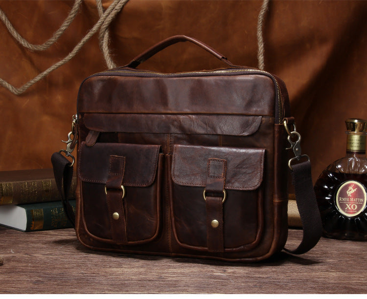 Retro Leather Business Laptop Bags JB207-Leather Briefcase-Coffee-Free Shipping Leatheretro