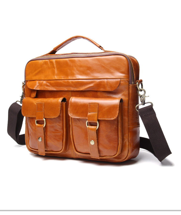 Retro Leather Business Laptop Bags JB207-Leather Briefcase-Coffee-Free Shipping Leatheretro