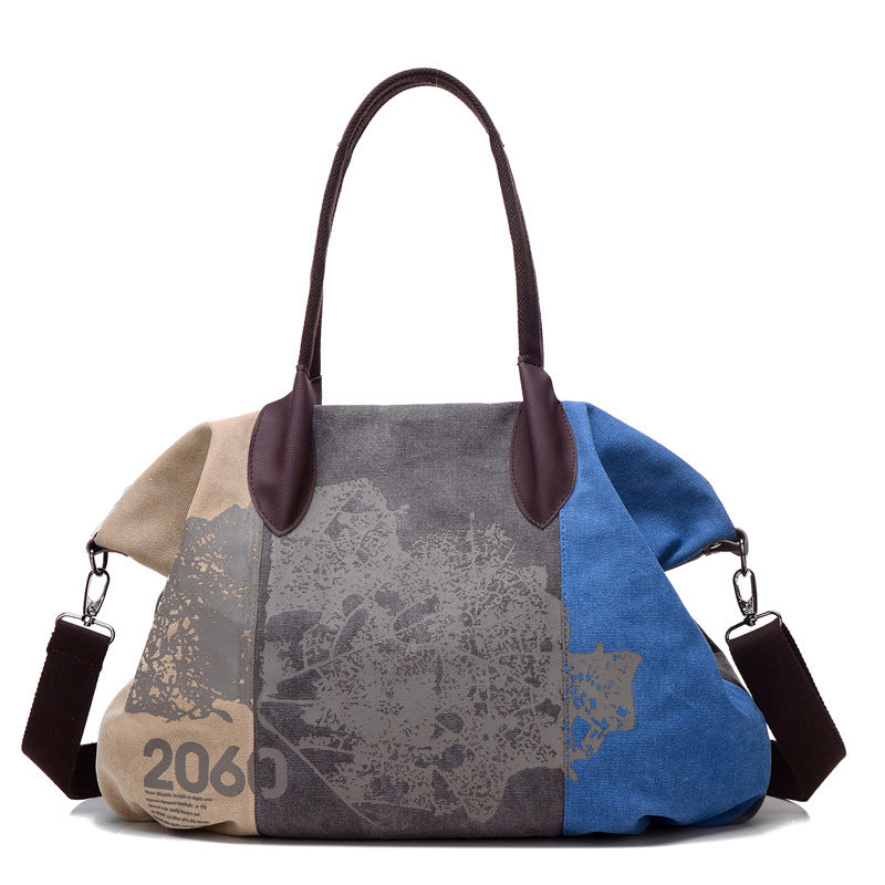 Casual Printed Canvas Crossbody Bags for Women 1219-Duffel Bags-Blue-Free Shipping Leatheretro