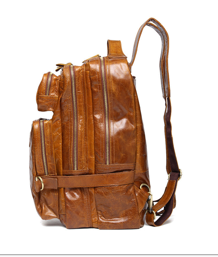 Vintage Multi Functional Leather Backpack J8856-Leather Backpack-Coffee-Free Shipping Leatheretro