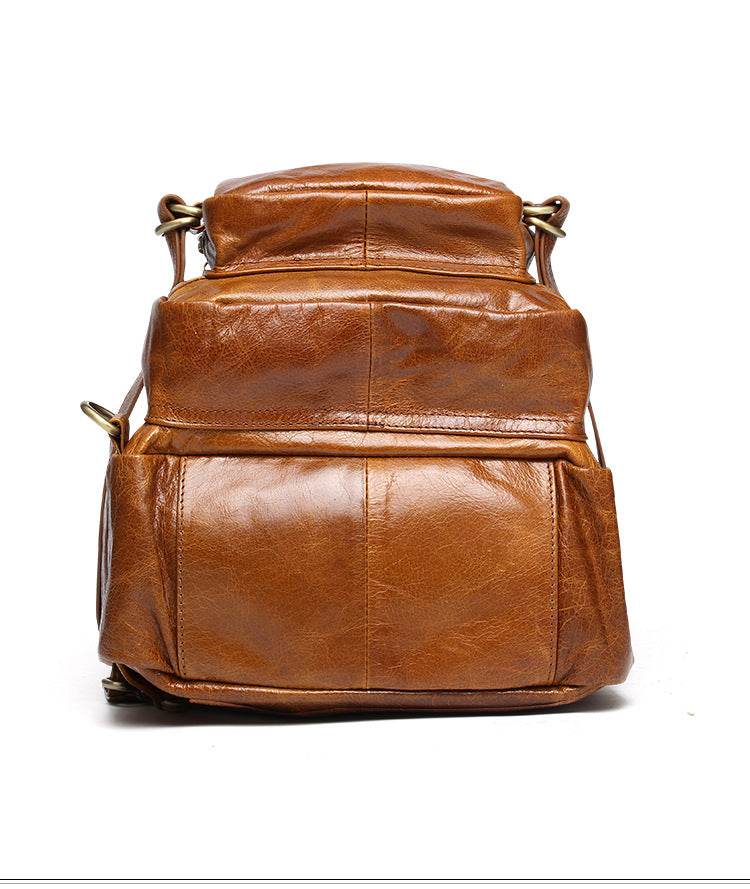 Vintage Multi Functional Leather Backpack J8856-Leather Backpack-Coffee-Free Shipping Leatheretro