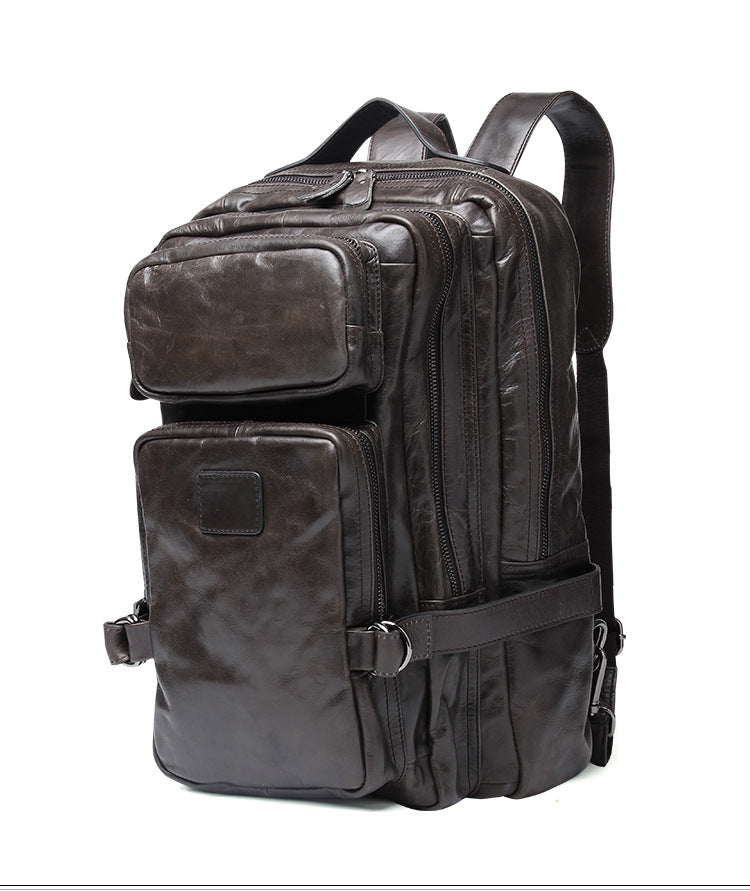 Vintage Multi Functional Leather Backpack J8856-Leather Backpack-Coffee-Free Shipping Leatheretro