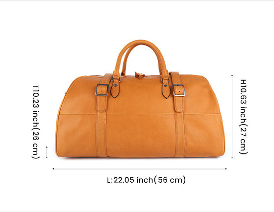 Casual Large Storage Vege Tanned Leather Foldable Traveling Bag 8905-Duffel Bags-Black-Free Shipping Leatheretro