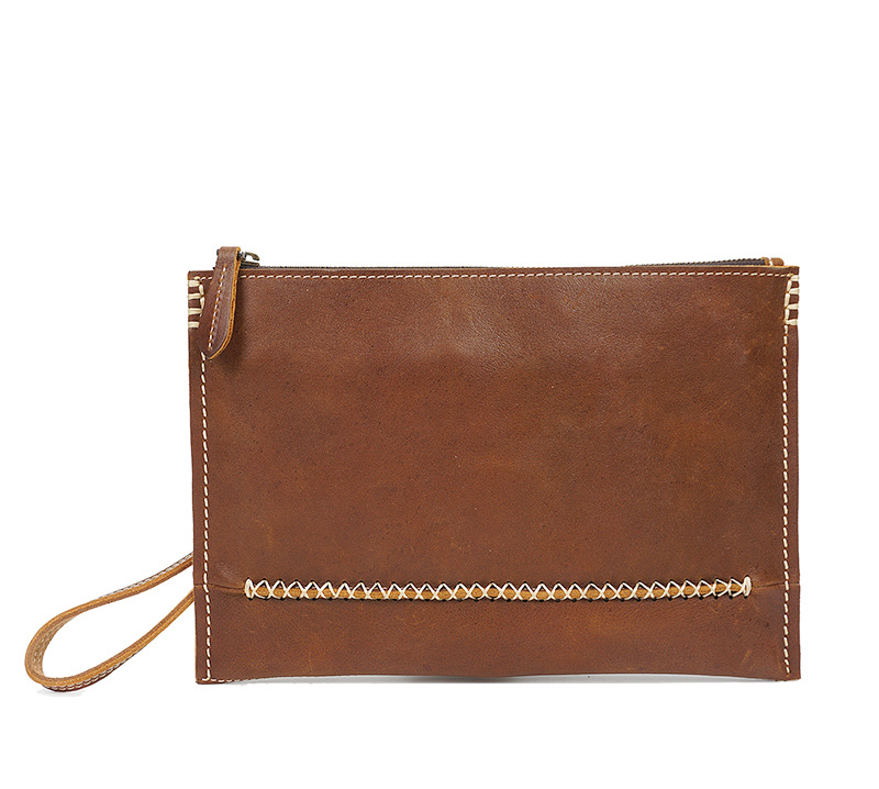 Men's Ultra Thin Leather Briefase Bag 8067-Leather bags for men-Brown-Free Shipping Leatheretro