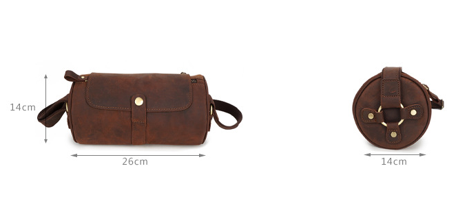 Vintage Men's Leather Crossbody Bucket Bags M001-Leather Women Bags-Dark Brown-Free Shipping Leatheretro