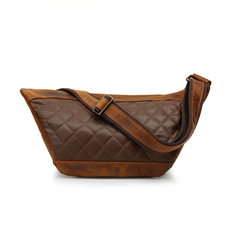 Men's Leather Waist Casual Bag 8725-Leather bags for men-Brwon Crazy horse-Free Shipping Leatheretro