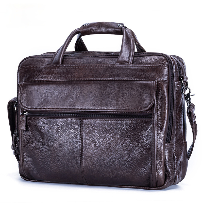 Vintage Men Leather Business Briefcases 15.6" Laptop J9912-Leather Briefcase-Coffee-Free Shipping Leatheretro