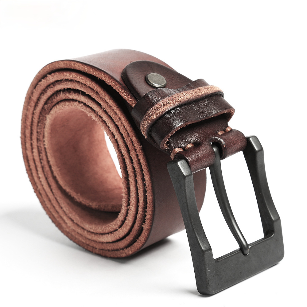 Men's Handmade Leather Belt B012-Leather Belt-Brown-Free Shipping Leatheretro