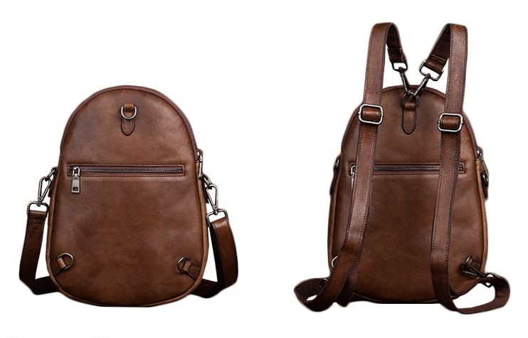 Vintage Hat Shape Leather Backpack for Women C316-Leather Backpack-Yellow-Free Shipping Leatheretro