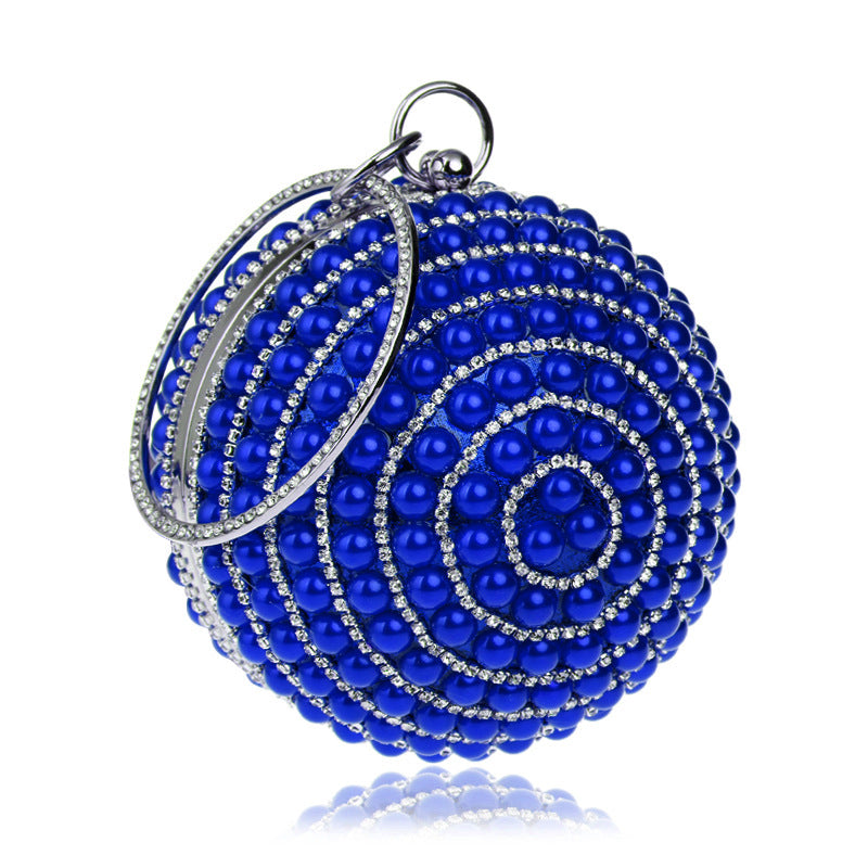Fashion Round Shaped Jewelry Design Evening Party Bags-Blue-Free Shipping Leatheretro